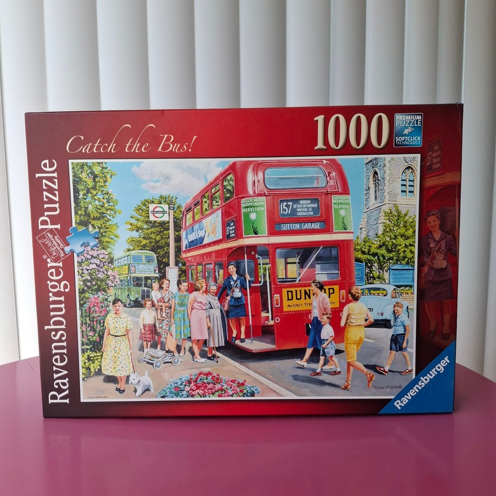 Ravensburger Catch the Bus! 1000 Piece Jigsaw Puzzle Trevor Mitchell 27x20